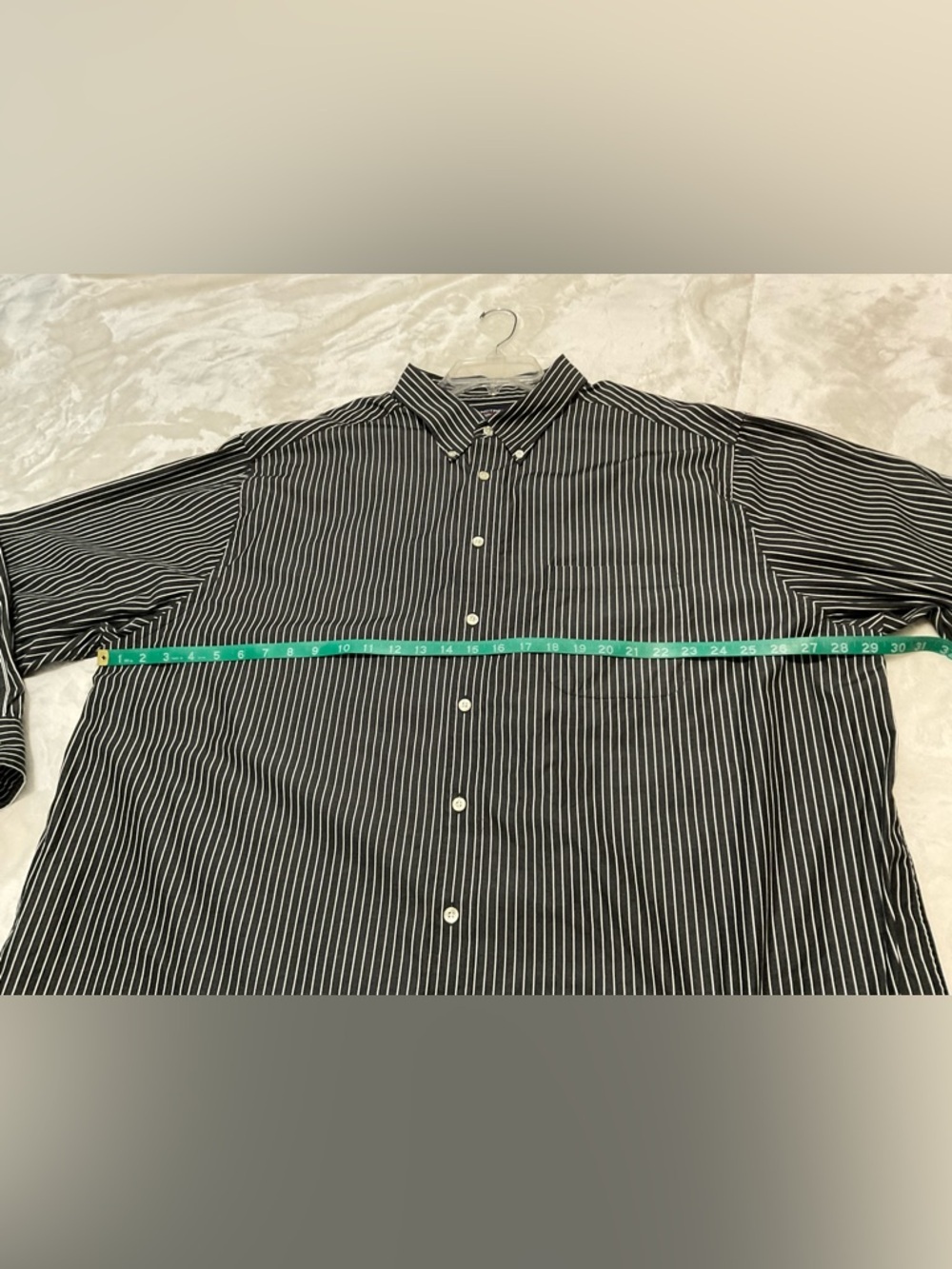 Roundtree & Yorke Black and White Pinstripe Button-Down Shirt - Picture 4 of 5